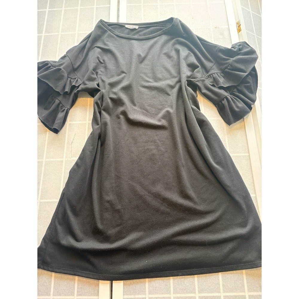 Oversized‎ Moody Shift Shirt Dress Black Bell Sleeve Sz Large Whimsygoth